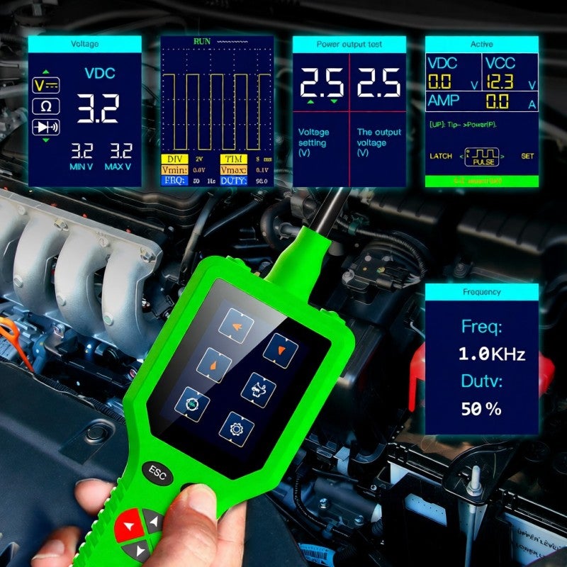 P100 Pro 9-30V Car Circuit Tester Automotive Circuit Diagnostic Tester 12V 24V Circuit Probe Kit Multimeter Digital Oscilloscope Parts Activation/0-5V Adjustable Power Supply/Multiple - Image 5