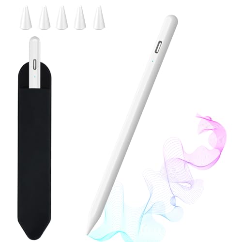 COO Stylus Pen for iPad, Button Fast Charging Pencil with Digit Indicator Light capacitive Pen (White) - Image 1