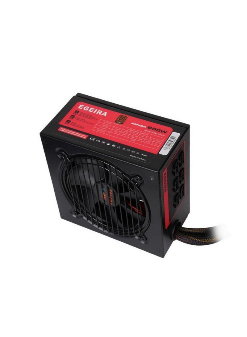 Egeira Real 650W,12CM Black Semi Modular 80+Bronze Power Supply - Image 2