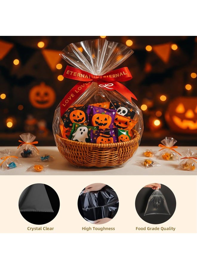 WIKDAY Cellophane Wrap for Gift Baskets 24x30 Inches 16 PCS Large Clear Gift Wrapping Plastic Bags with Ties for Gift Giving, Packaging Products - Image 4