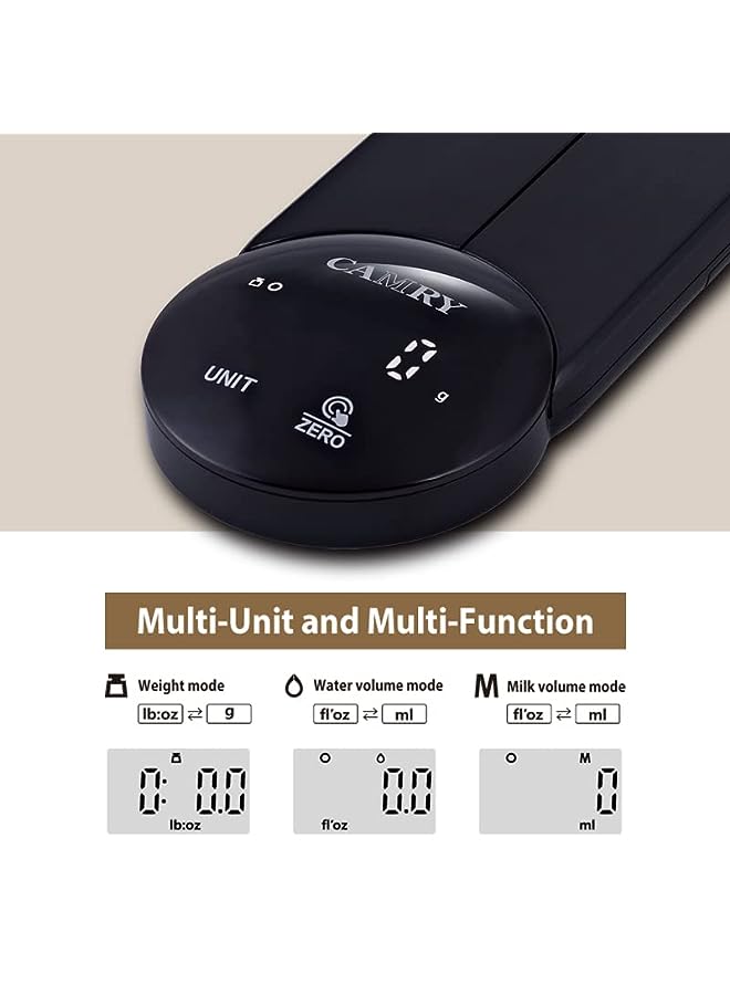 vesus Aqua Arcade Professional Flodable Digital Kitchen Scale - Compact Portable - Accurate with Sleek Design - Durable Premium-Quality for Perfect Measurements Every Time - Image 2