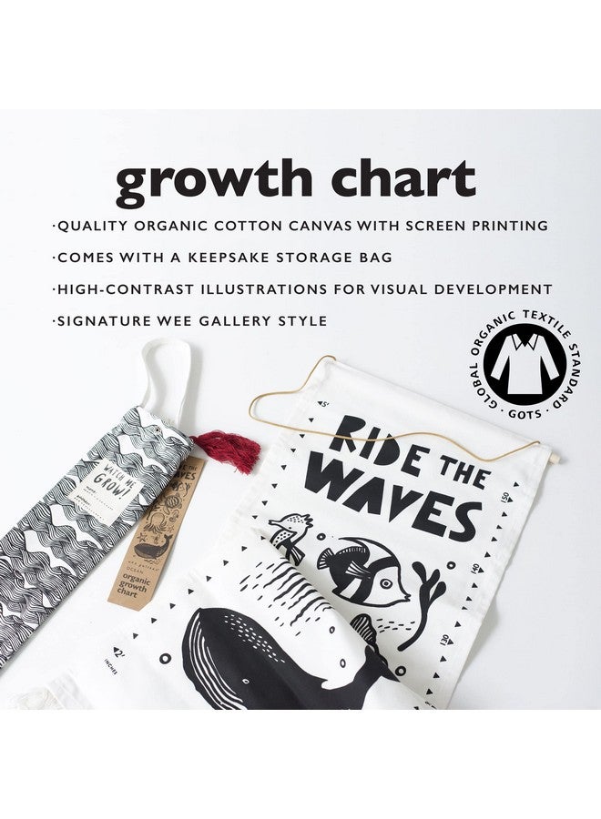 Wee Gallery Ocean Canvas Growth Chart - Wall Hanging Height Chart for Kids Made with Sustainable Organic Fabric - Stylish Child's Room Decoration - (44x13 Inches) - Image 3