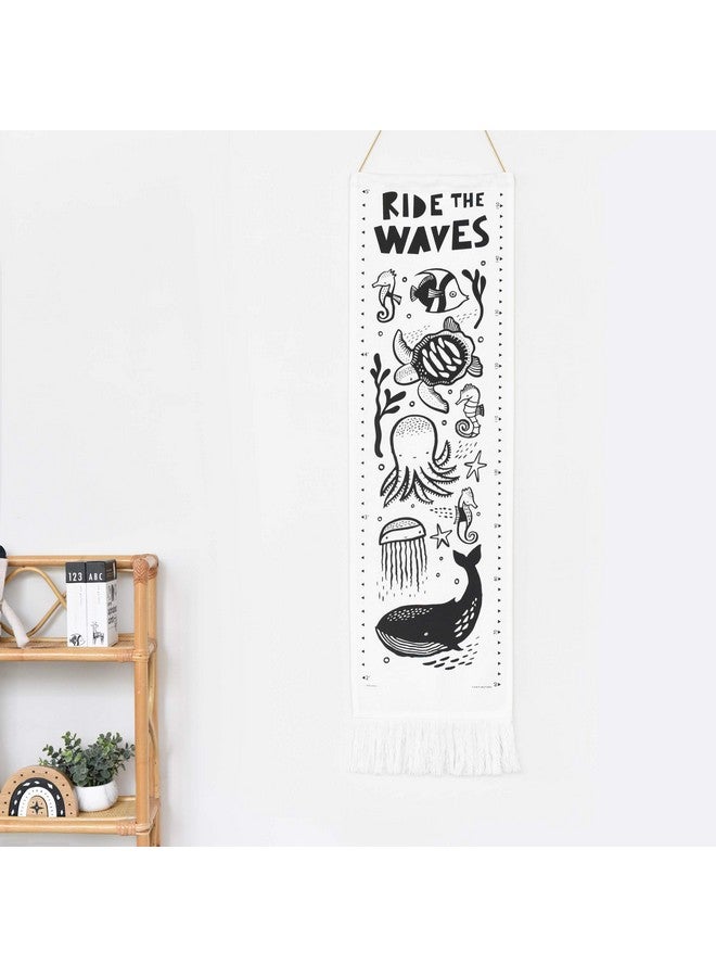 Wee Gallery Ocean Canvas Growth Chart - Wall Hanging Height Chart for Kids Made with Sustainable Organic Fabric - Stylish Child's Room Decoration - (44x13 Inches) - Image 2