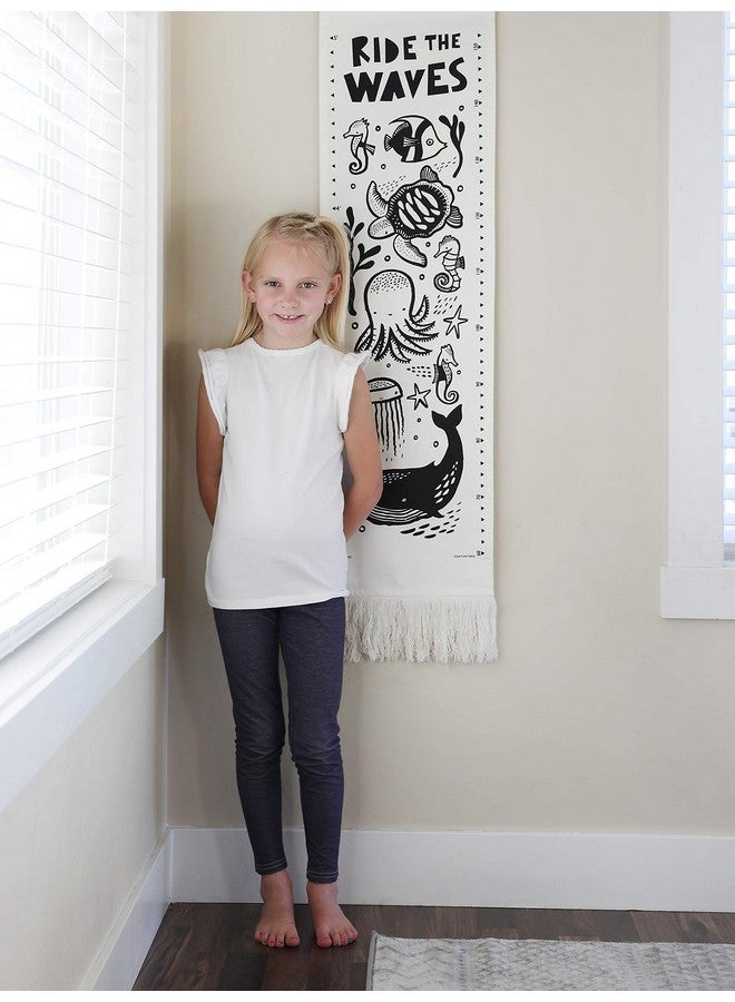 Wee Gallery Ocean Canvas Growth Chart - Wall Hanging Height Chart for Kids Made with Sustainable Organic Fabric - Stylish Child's Room Decoration - (44x13 Inches) - Image 5