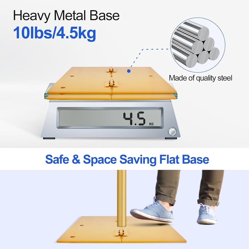 Heavy Duty Background Stand, 8.5x10ft/2.6x3m Adjustable Backdrop Support System Kit with Steel Base for Photography, Photo Video Studio, Birthday Parties Wedding Decoration -Gold - Image 3