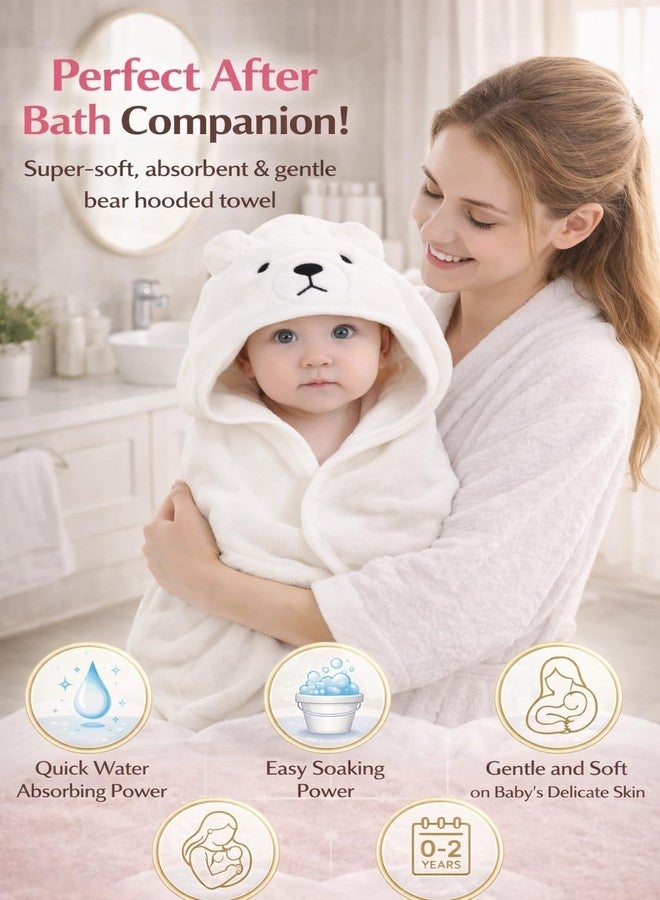 First Kick Ultra Soft Hooded Baby Bath Towel, Premium Absorbent Quick Dry Newborn Towel, Gentle on Skin, Infant Bath Towel for 0–2 Years, Baby Boys & Girls, Large Size - Image 2
