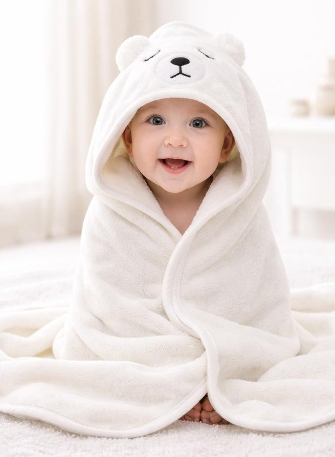 First Kick Ultra Soft Hooded Baby Bath Towel, Premium Absorbent Quick Dry Newborn Towel, Gentle on Skin, Infant Bath Towel for 0–2 Years, Baby Boys & Girls, Large Size - Image 1
