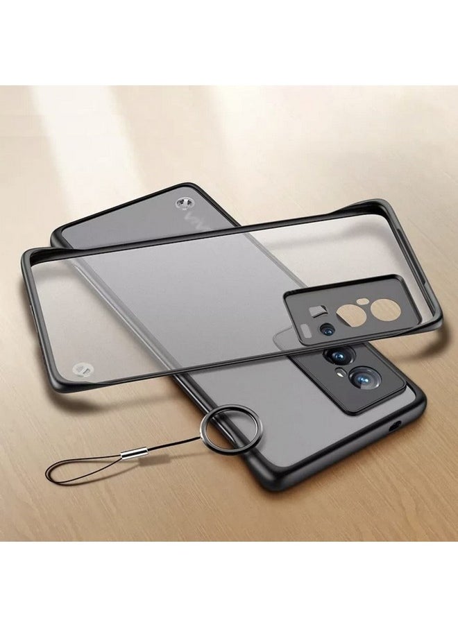 Realcase - REALCASE Compatible for Vivo X60 Pro+ 5G Back Cover Case | Stylish Frameless Matte Skin | Soft TPU Shock Proof Bumper Back Cover for Vivo X60 Pro Plus (F-Black) - Image 1