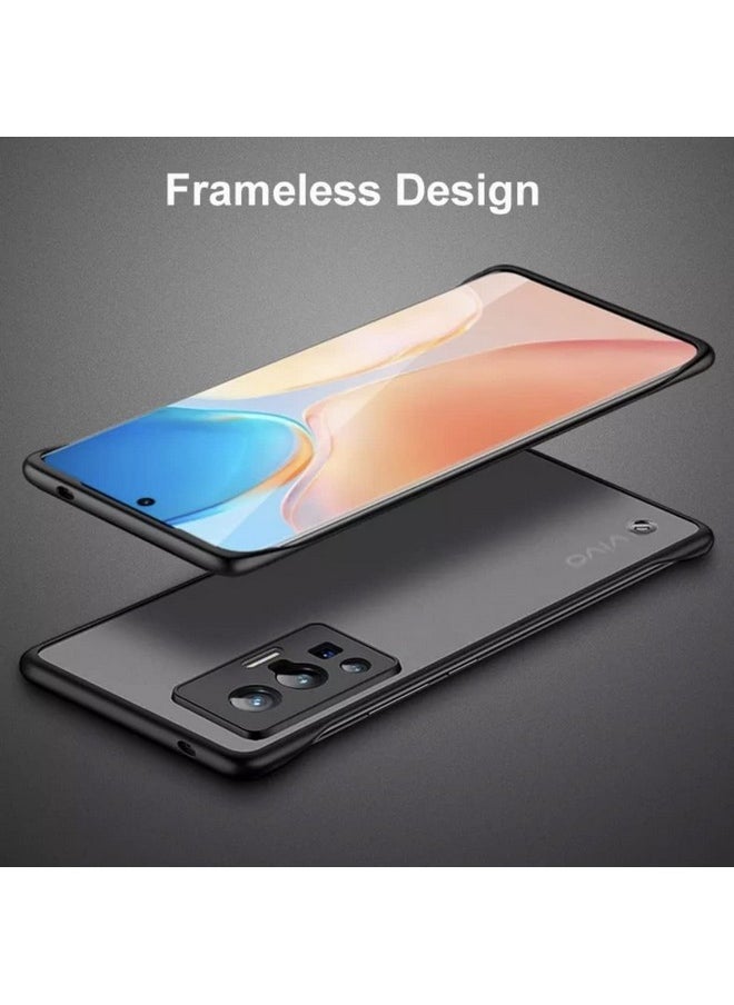 Realcase - REALCASE Compatible for Vivo X60 Pro+ 5G Back Cover Case | Stylish Frameless Matte Skin | Soft TPU Shock Proof Bumper Back Cover for Vivo X60 Pro Plus (F-Black) - Image 1