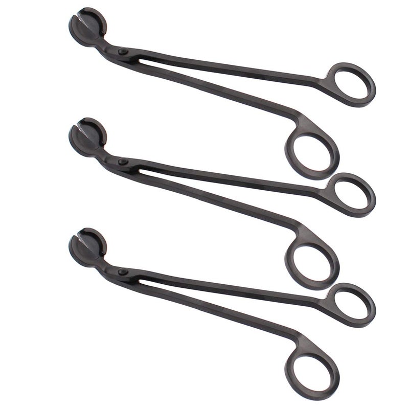 ApplianPar ApplianPar Candle Snuffer Wick Trimmer Cut Stainless Steel Black Clipper Scissor Candle Tool Pack of 3