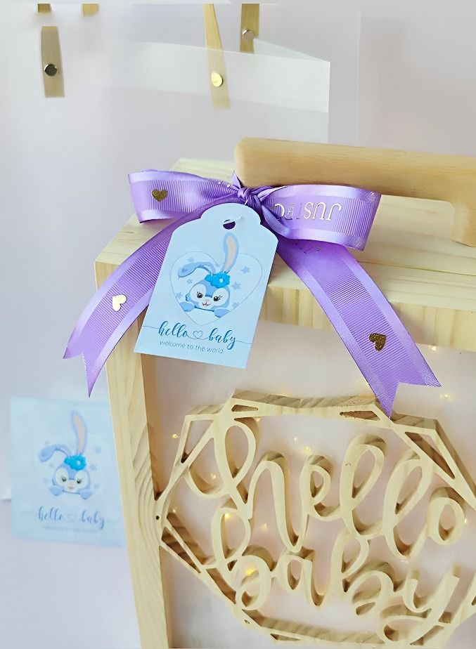 My Pumpkin Adorable Newborn Baby Giftset Bouquet Complete 11n Piece Baby Gift Set In Exquisite Carved Wooden Box with LED Light - Image 5