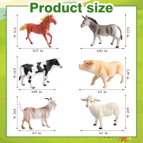 SCAHOW Farm Animal Toys for Kids 35 57 Realistic Farm Animal Figurines with Cow Pig Donkey Sheep Goat Horse Toys Educational Barnyard Poultry Farm Playset for Boys Girls - Image 5