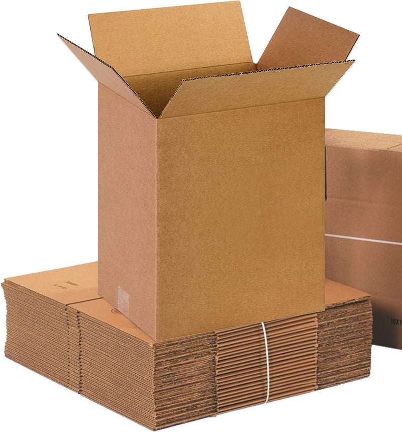 BOX USA صناديق الشحن 13"L x 10"W x 15"H، عبوة 25 صندوق كرتوني مضلع صغير للشحن، التعبئة، الانتقال، صندوق التخزين للمنزل أو العمل، صناديق جملة قوية - Image 1