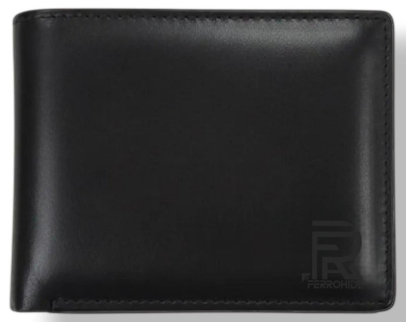 FERROHIDE Ferrohide Black Leather Master Card Wallet, CalfSkin, Gift Box Included - Image 1