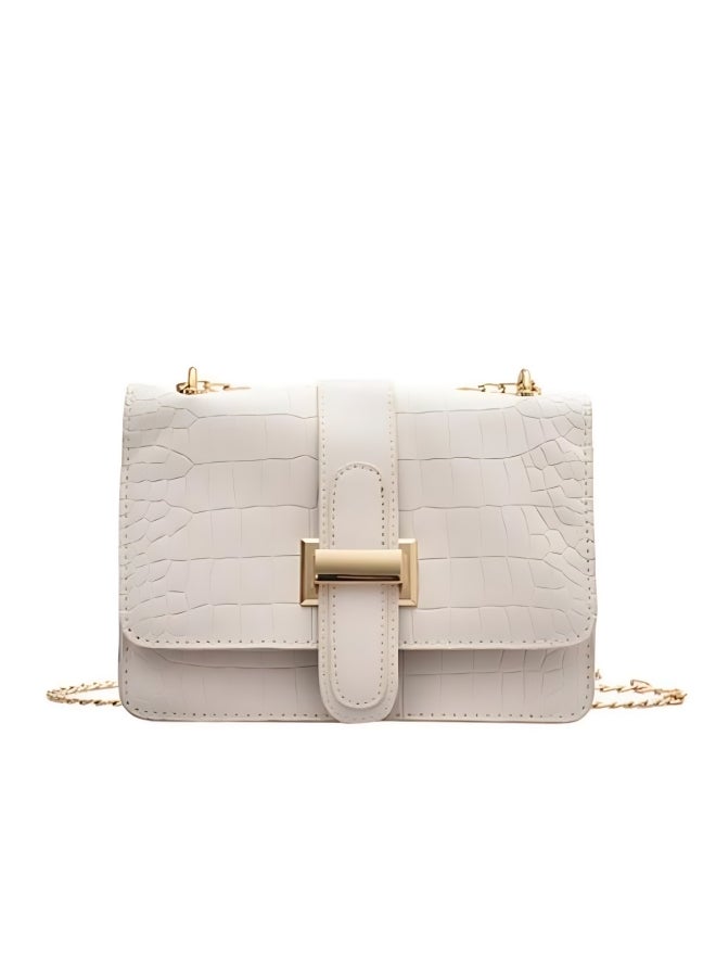 Women's Crocodile Pattern Shoulder Bag, Ladies PU Leather Crossbody Bag Sling Bag Side Bag Small Square Bag, Chain Shoulder Strap Carrying Bag Satchel Bag Phone Bag for Girls/College Students - Image 1