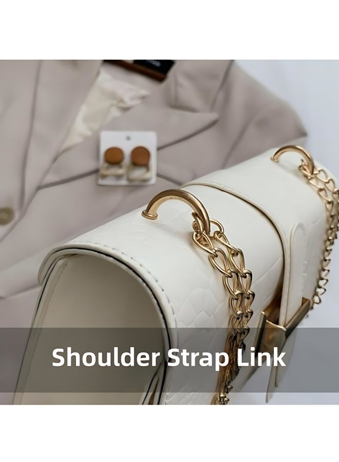 Women's Crocodile Pattern Shoulder Bag, Ladies PU Leather Crossbody Bag Sling Bag Side Bag Small Square Bag, Chain Shoulder Strap Carrying Bag Satchel Bag Phone Bag for Girls/College Students - Image 4