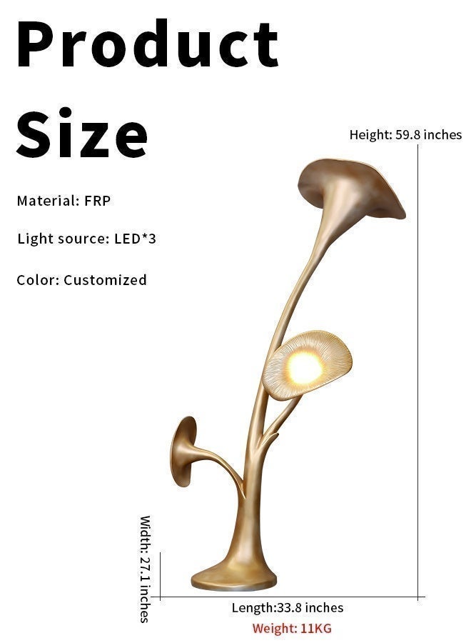 Floor Lamp Luxury Gold Floral Art Design Floor Lamp - Petunia Style Home Decor Lighting for Living Room Decor and Bedroom Ambiance | Elegant Floor Lamp/Floor Lamp Art Gold Petal Design Floor Lamp - Metal Base - Image 3