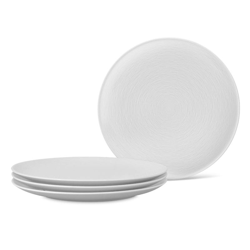 Noritake WoW Swirl Salad/Dessert Plates, Coupe, 8 1/4", Set of 4 in White - Image 1
