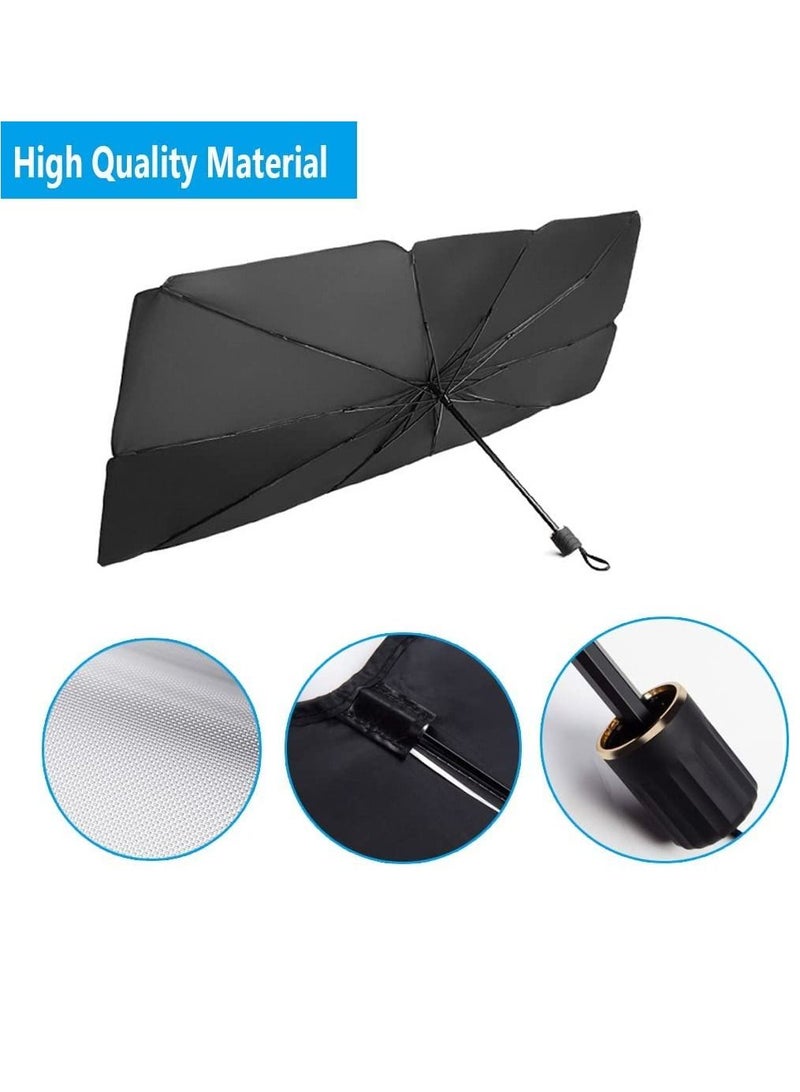 Car Windshield Sun Shade Umbrella - Foldable Car Umbrella Sunshade Cover UV Block Car Front Window (Heat Insulation Protection) for Auto Windshield Covers Trucks Cars (Large) - Image 2