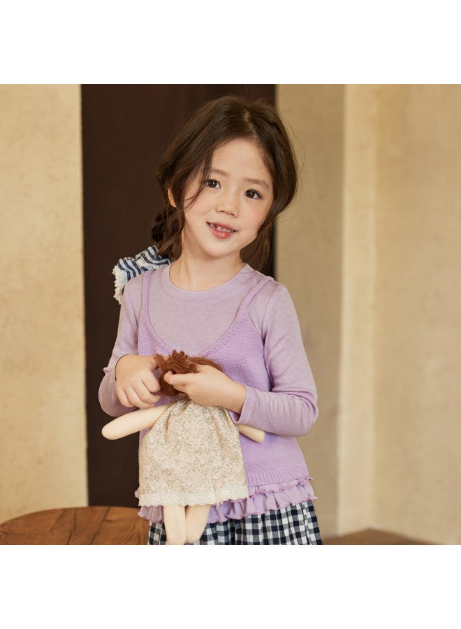 Luson Xiao O Bao Okids Baby Knitted Vest Girls Autumn New Fashionable Versatile Sleeveless Top - Image 3