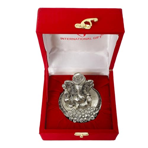 INTERNATIONAL GIFT® Silver Ganesh Idol Oxidized Finish with Best Wishes - Image 3