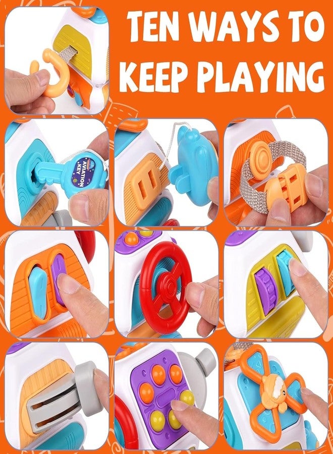 Brand Conquer Baby Busy Cube Board Montessori Sensory Toy Toddler 1-3 Infant Carseat Plane Travel Kids Educational Activity Cube Toy for Babies Birthday Gift 6 7 9 Month Old Boy Girl (6 in 1 Cube) - Image 2