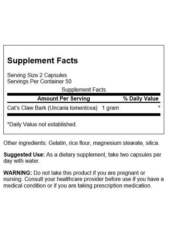 SWANSON Full-Spectrum Cat's Claw - Herbal Supplement Promoting Digestive Health & Immune System Support - Natural Formula Supporting Joint Health - (100 Capsules, 500mg Each) - Image 3