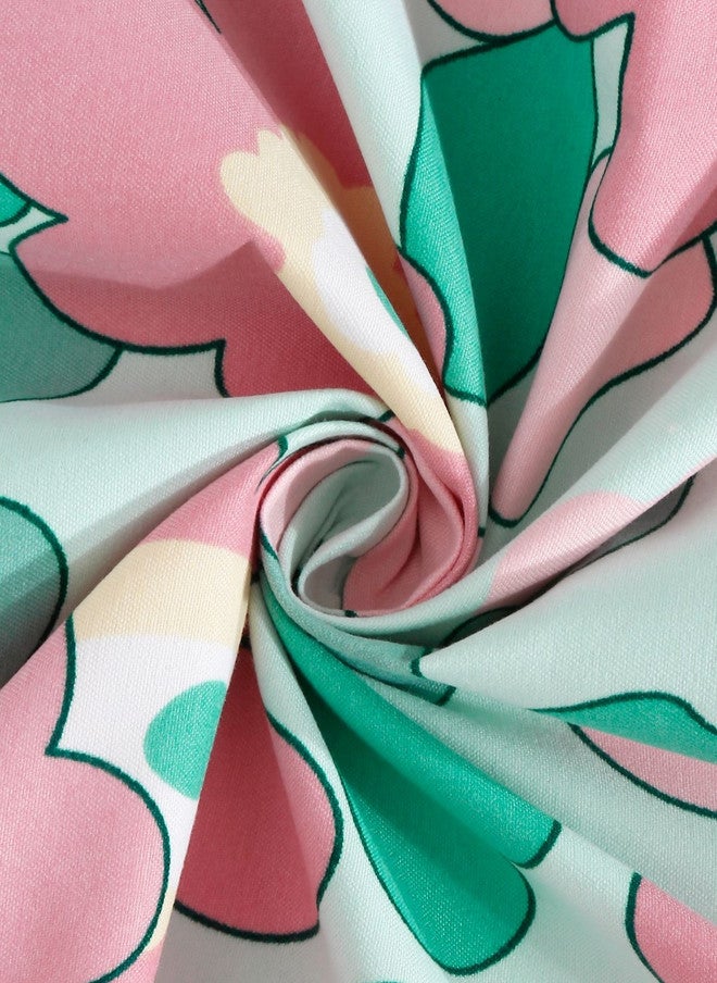 Arrabi Green Floral Polycotton 300 TC King Fine Bedsheet with 2 Pillow Covers - 106 x 102 inches - Image 5