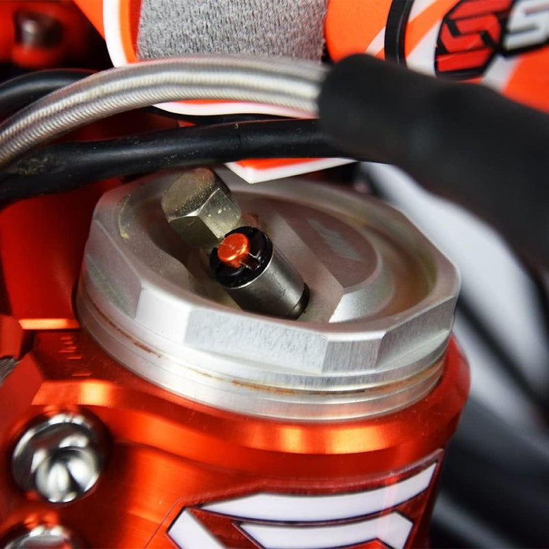 SCAR Fork Air Bleeder Bleed Valves M4x0.7mm Compatible with KTM SX SXF EXC EXCF XC XCW XCF XCFW TPI WP - Orange - Image 3