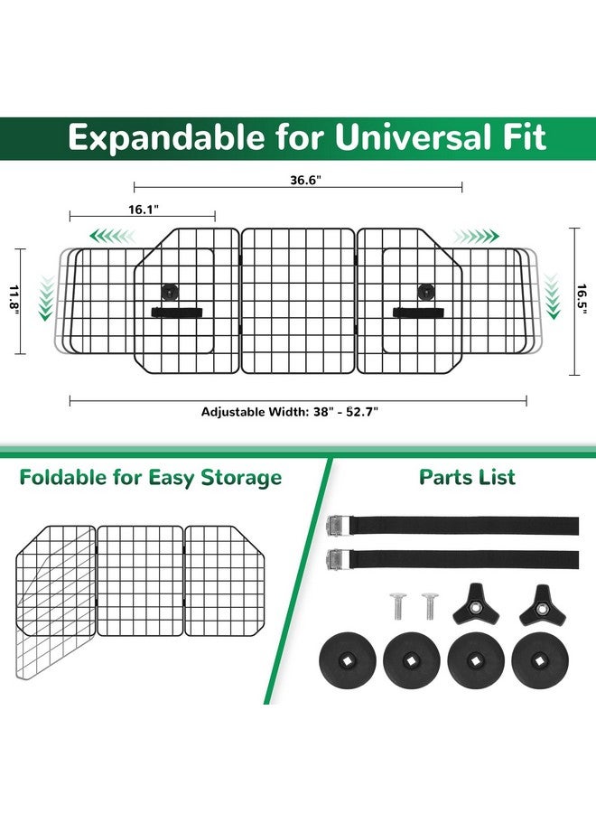 HAITRAL Adjustable Dog Car Barrier, UniversalFit Dog Barrier For Suvs,Cars,Trucks, HeavyDuty Wire Mesh Pet Divider Dog Guard,Back Seat Dog Separator Gate For Cargo Area,Safety Car Travel Accessories - Image 2