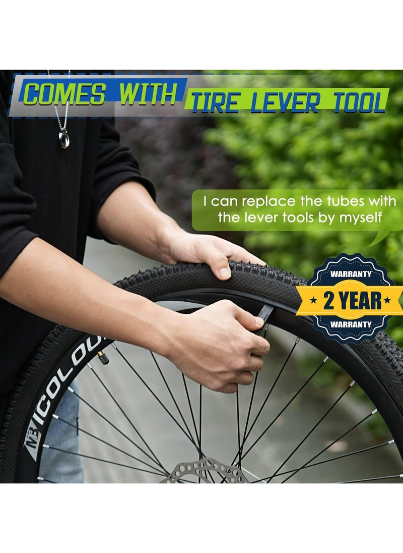 CMGTYYD - 2 Pcs 26" Bicycle Tubes, 26x1.75-2.125 Inches Bicycle Tube with 2 Tire Levers Butyl Rubber Bike Inner Tube with 32mm Schrader Valve for Road/MTB/Kids Bike - Image 1