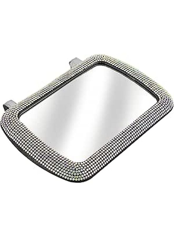 Crystal Rhinestone Car Sun Visor Vanity Mirror with Clip for Easy Installation - Image 1