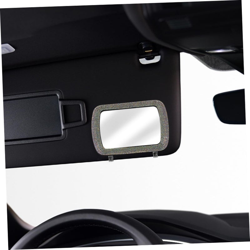 Crystal Rhinestone Car Sun Visor Vanity Mirror with Clip for Easy Installation - Image 4