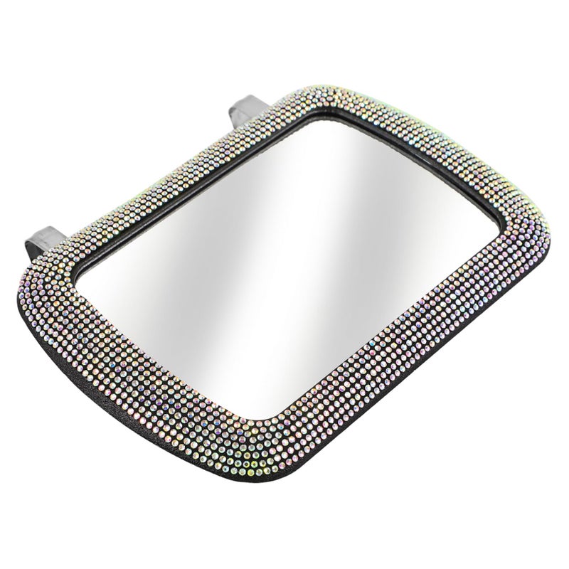 Crystal Rhinestone Car Sun Visor Vanity Mirror with Clip for Easy Installation - Image 2