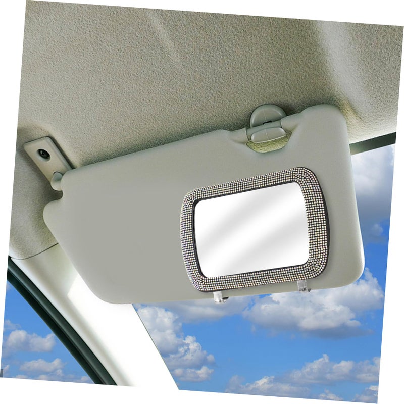 Crystal Rhinestone Car Sun Visor Vanity Mirror with Clip for Easy Installation - Image 5