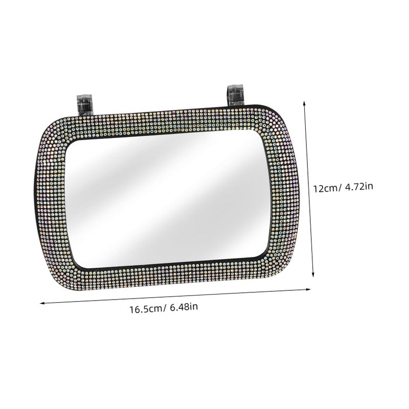 Crystal Rhinestone Car Sun Visor Vanity Mirror with Clip for Easy Installation - Image 3