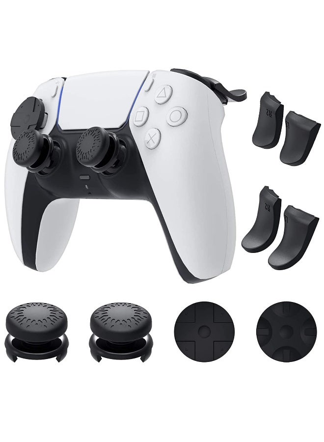 Accessories Kit Bundle for PS5 Compatible with DualSense Controller, Thumb Grips Sticks Joystick + L2 R2 Trigger Extender+D-pad Button for Playstation 5 Controller, Anti-Slip Replacement Parts - Image 1