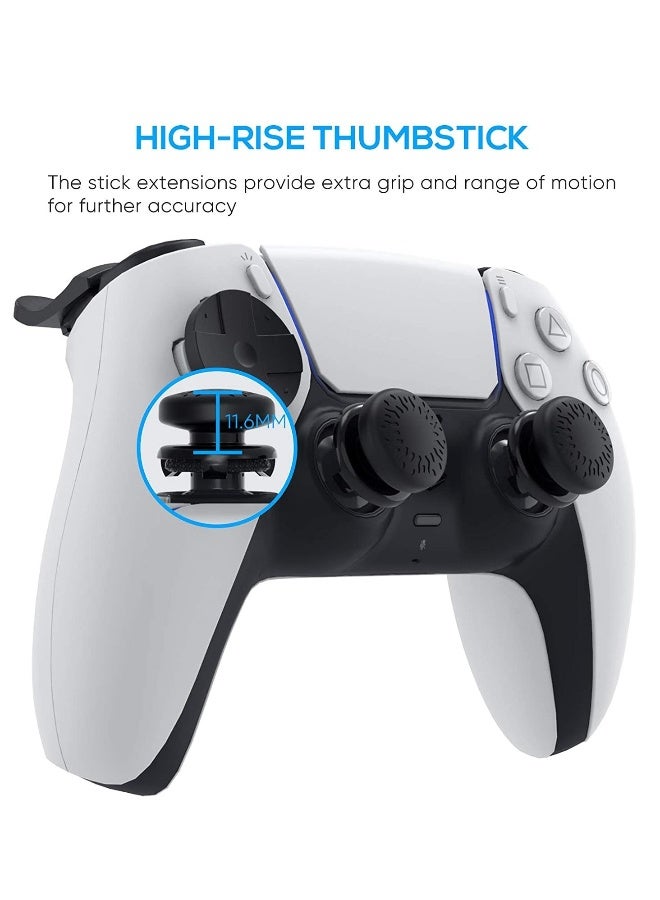 Accessories Kit Bundle for PS5 Compatible with DualSense Controller, Thumb Grips Sticks Joystick + L2 R2 Trigger Extender+D-pad Button for Playstation 5 Controller, Anti-Slip Replacement Parts - Image 2