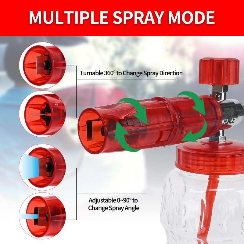 BEAR FORCE Pressure Washer Spray Gun Power Washer Short Gun with M22-ID14mm & Foam Cannon Foam Gun with 5 Nozzles Tips #035 & 3/8'' Quick Connector Swivel, Additional Orifice Nozzle 1.10mm Car Washing - Image 5