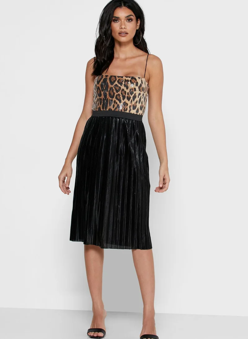 QUIZ Plisse Midi Skirt