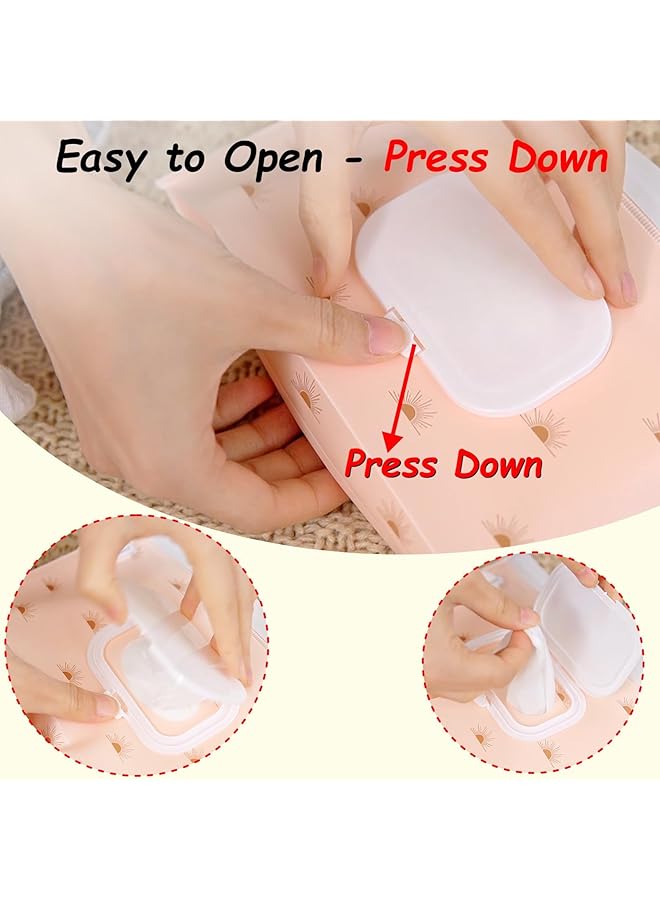 erorex Baby Wipe Dispenser 4 Pack Portable Refillable Wipe Pouch Keeps Wipes Fresh Reusable Wet Wipe Pouch  - Image 3