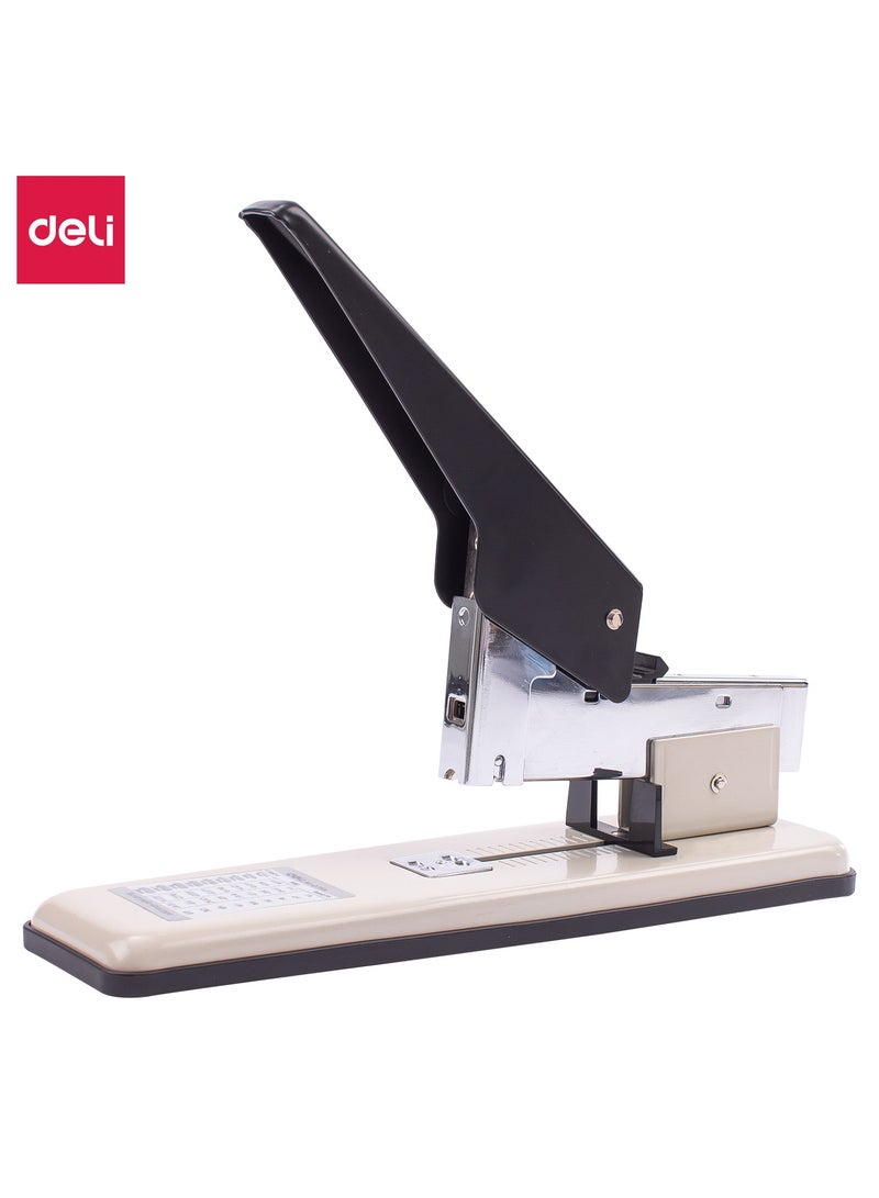 Deli E0393 Heavy Duty Stapler for 210 Sheets Max, Compatible with 23/6~23/25 Staples, Metal Handle, ABS Base, SPCC Metal Structure, rey -School & Office Use – 1PCS/Color Box