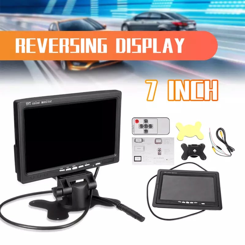 شاشة مراقبة سيارة TFT بدقة HD 1024*600 وبقطر 7 بوصة - جسم محمول أنيق قابل للطي بجهاز تحكم عن بعد لمراقبة أمان السيارة - Image 5