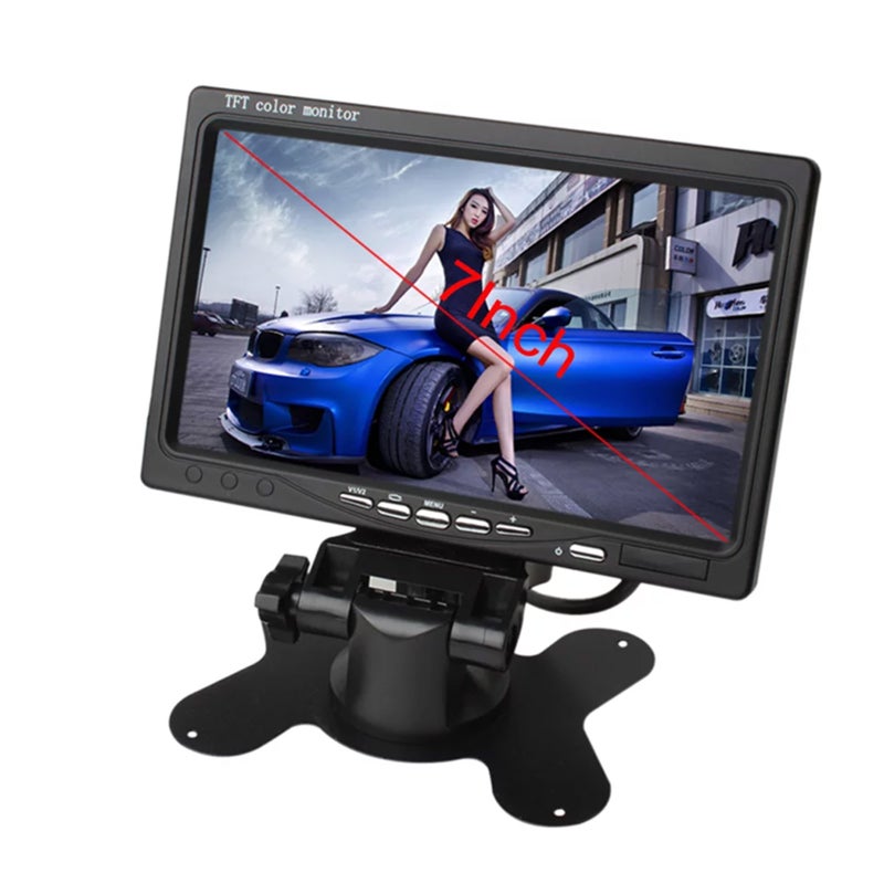 شاشة مراقبة سيارة TFT بدقة HD 1024*600 وبقطر 7 بوصة - جسم محمول أنيق قابل للطي بجهاز تحكم عن بعد لمراقبة أمان السيارة - Image 2