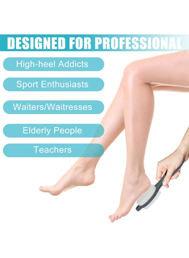 DOUGEI Foot File Callus Remover- 4 in 1 Foot Scrubber Dead Skin Remover for Feet,Pumice Stone, Foot Rasp and Sand Paper for Home Foot Care,Foot Brush for Shower - Image 4
