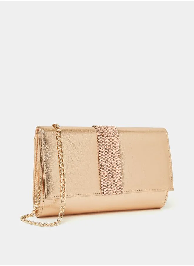 Styli Embellished Patch Clutch Bag