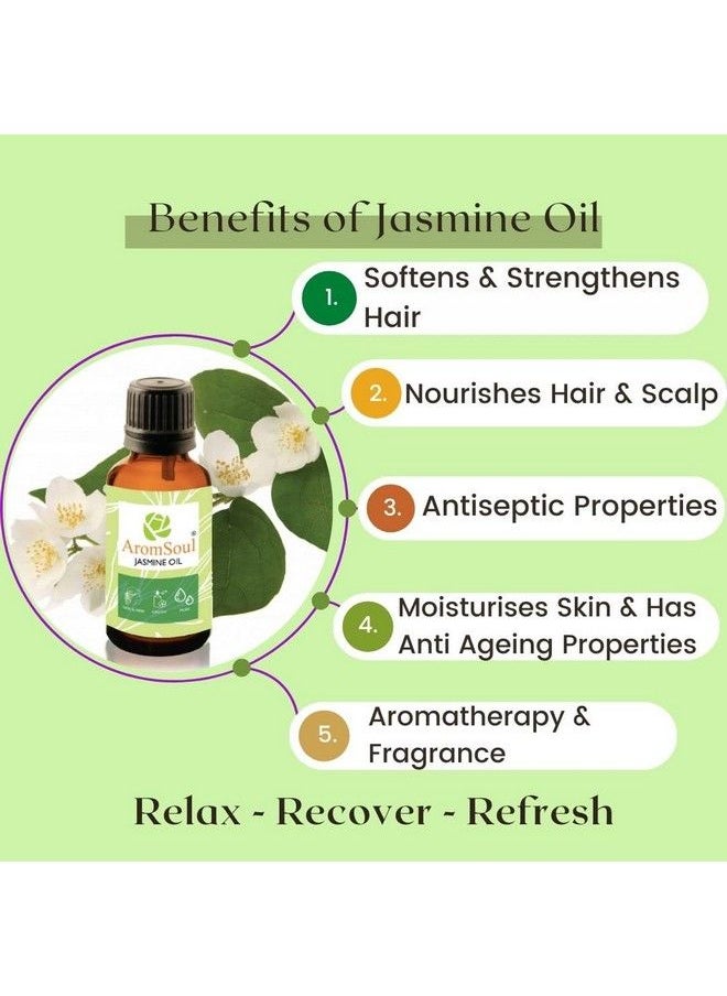 Aromsoul Pure Jasmine & Rose Essential Oil 15 Ml Each ; Combo Pack Of 2 Oils For Hair Skin Face ; Therapeutic & Aromatherapy Grade ;  - Image 5