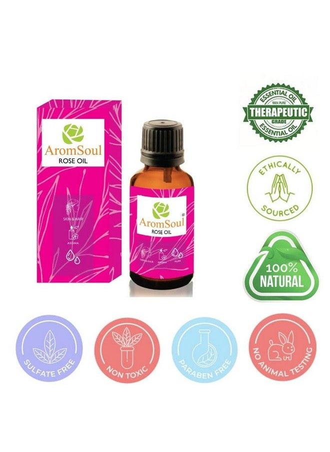 Aromsoul Pure Jasmine & Rose Essential Oil 15 Ml Each ; Combo Pack Of 2 Oils For Hair Skin Face ; Therapeutic & Aromatherapy Grade ;  - Image 4
