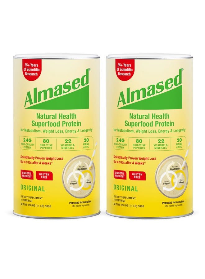 ALMASED Meal Replacement Shake - Low-Glycemic High Plant Base Protein Powder- Nutritional Weight Health Support Supplement - Original Flavor - 17.6 oz - Image 1