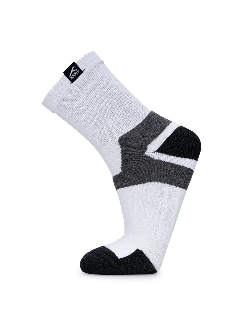 HUNDRED Men'S Sports Socks - Quarter (White) (Hbas-3M057-1) - Image 1